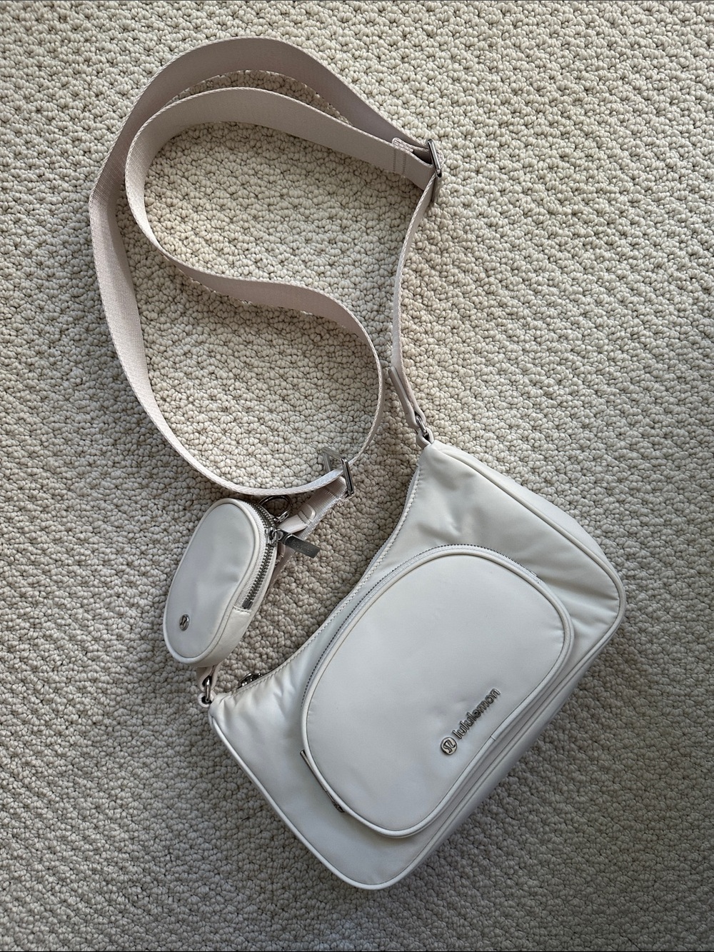 lululemon athletica Cream Crossbody Bag with Removable Pouch